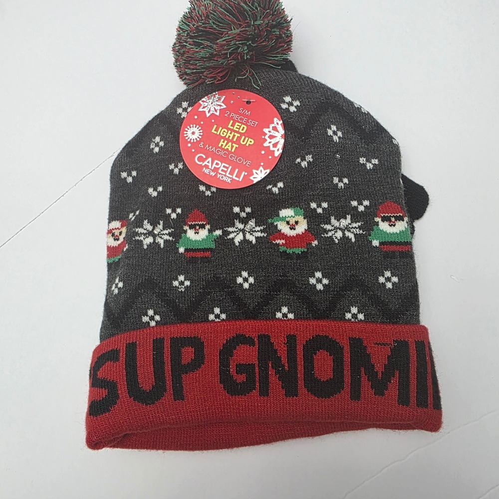 Kids S/M Capelli New York 2‎ Piece Set LED Light Up Hat & Magic Glove Gnome